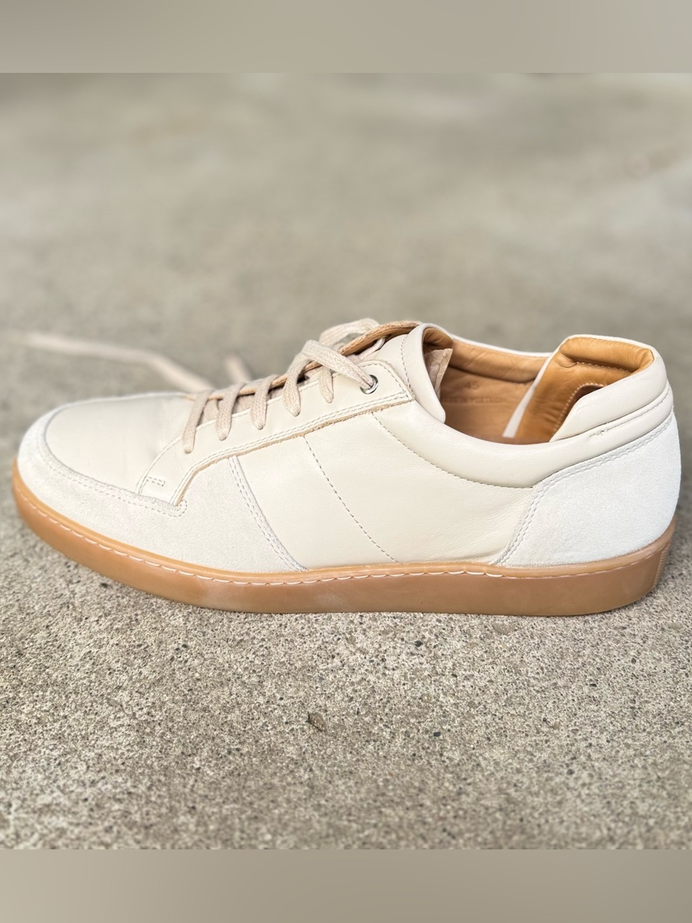 WANT Les Essentiels Luxury Smooth Leather Sneakers EU 45 US 12 Cream Portugal